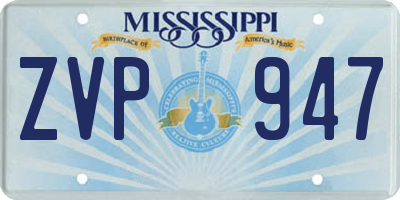 MS license plate ZVP947
