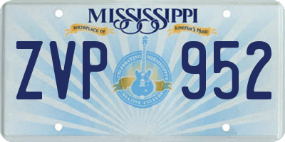 MS license plate ZVP952