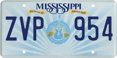 MS license plate ZVP954