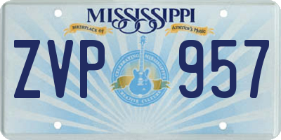 MS license plate ZVP957