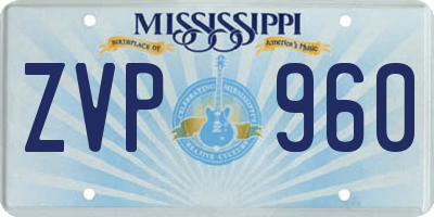MS license plate ZVP960