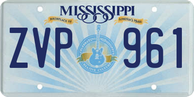 MS license plate ZVP961