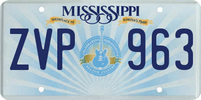 MS license plate ZVP963
