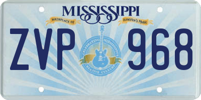 MS license plate ZVP968