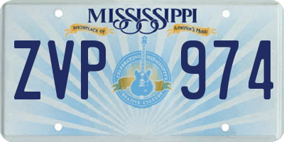 MS license plate ZVP974