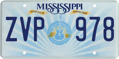 MS license plate ZVP978