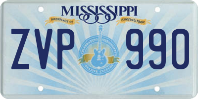 MS license plate ZVP990