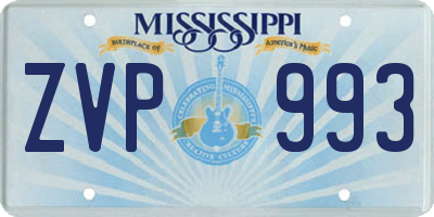 MS license plate ZVP993