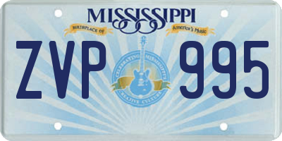 MS license plate ZVP995