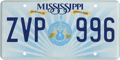 MS license plate ZVP996