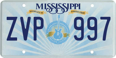 MS license plate ZVP997