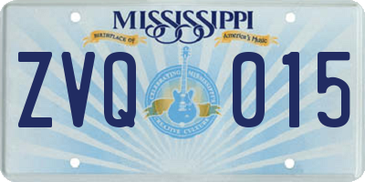 MS license plate ZVQ015