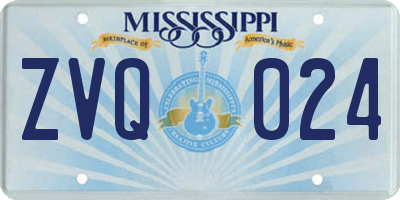 MS license plate ZVQ024