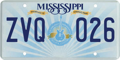 MS license plate ZVQ026