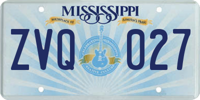 MS license plate ZVQ027