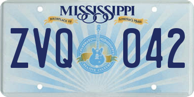 MS license plate ZVQ042
