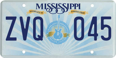MS license plate ZVQ045