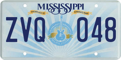 MS license plate ZVQ048