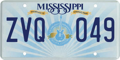 MS license plate ZVQ049