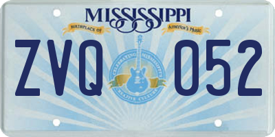 MS license plate ZVQ052