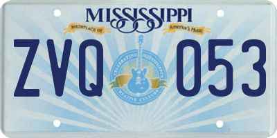 MS license plate ZVQ053