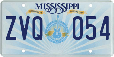 MS license plate ZVQ054