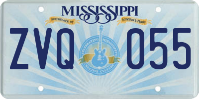 MS license plate ZVQ055