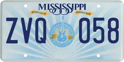 MS license plate ZVQ058