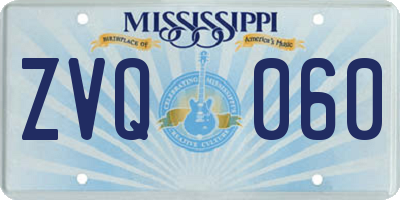 MS license plate ZVQ060
