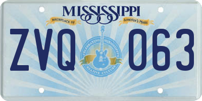MS license plate ZVQ063