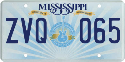 MS license plate ZVQ065
