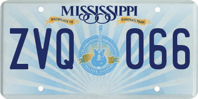 MS license plate ZVQ066
