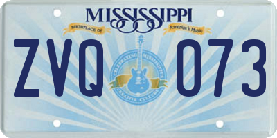 MS license plate ZVQ073