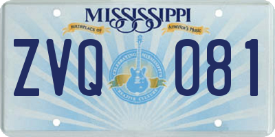 MS license plate ZVQ081