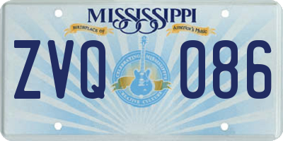 MS license plate ZVQ086