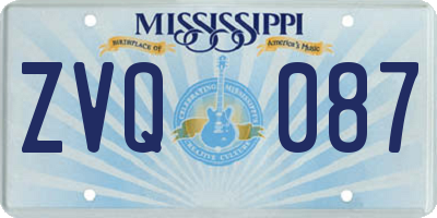 MS license plate ZVQ087