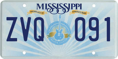 MS license plate ZVQ091