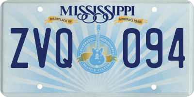 MS license plate ZVQ094
