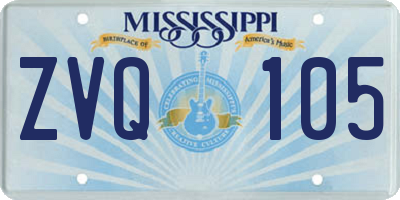 MS license plate ZVQ105