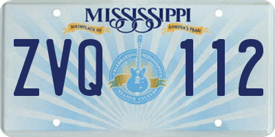 MS license plate ZVQ112
