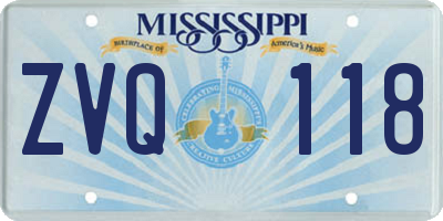 MS license plate ZVQ118