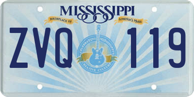 MS license plate ZVQ119