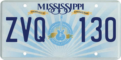 MS license plate ZVQ130