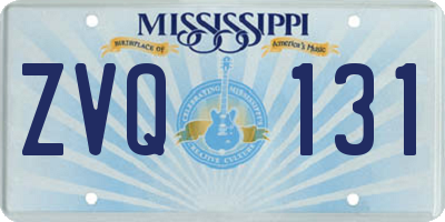 MS license plate ZVQ131