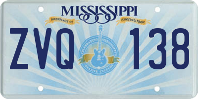 MS license plate ZVQ138