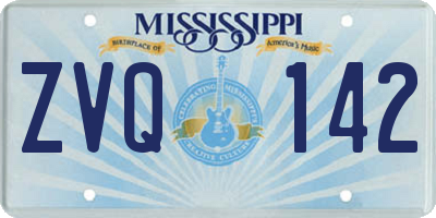 MS license plate ZVQ142