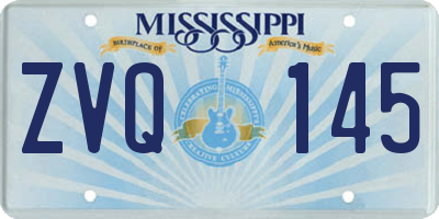 MS license plate ZVQ145
