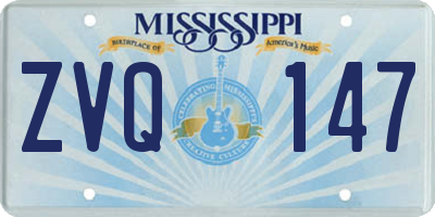 MS license plate ZVQ147