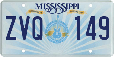 MS license plate ZVQ149