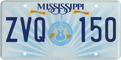 MS license plate ZVQ150